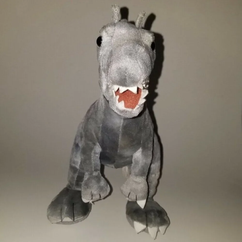 3 Jurassic World Gray Dinosaurs Plush Lot Triceratops T-Rex Blue Stuffed Toys